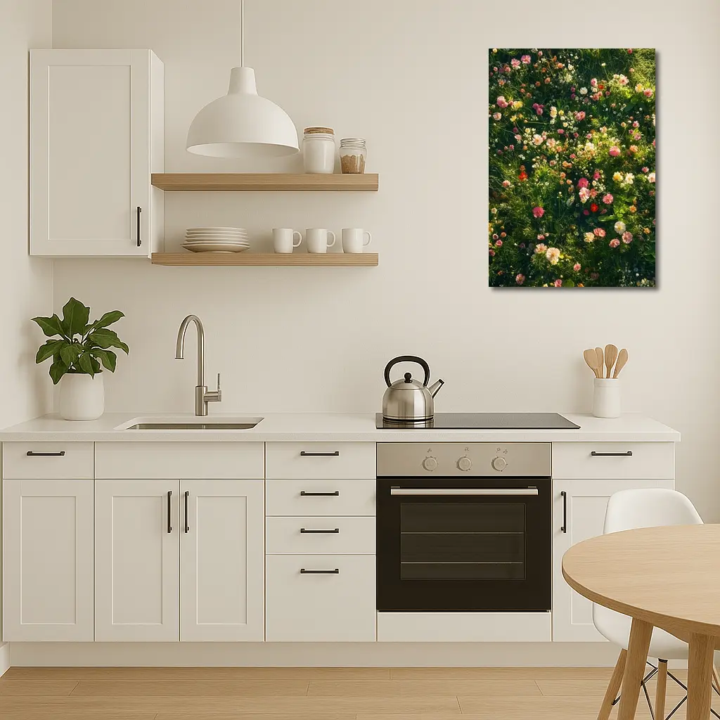 Colorful Wildflowers Blooming in Green Meadow – Wall Art