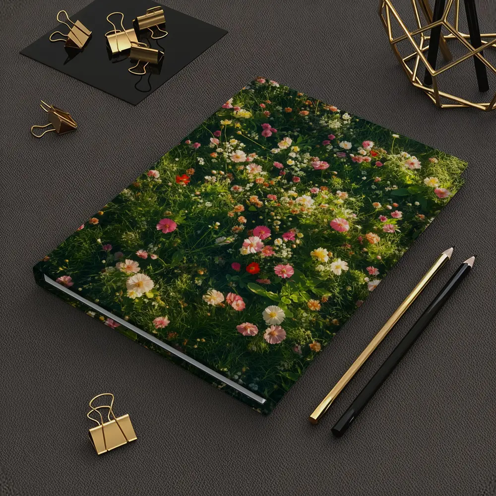 Colorful Wildflowers Blooming in Green Meadow – Notebooks