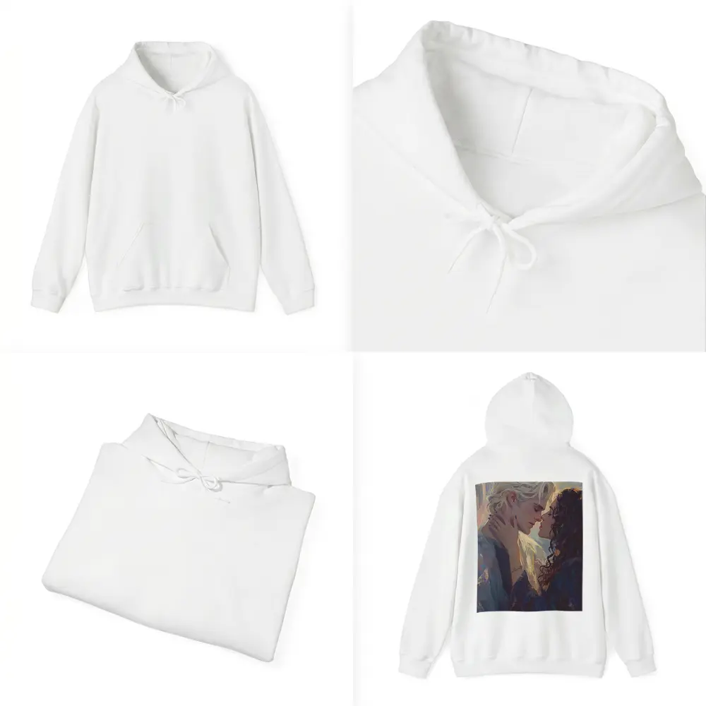Fantasy Couple Romance Oil Painting Castle Background – Hoodies