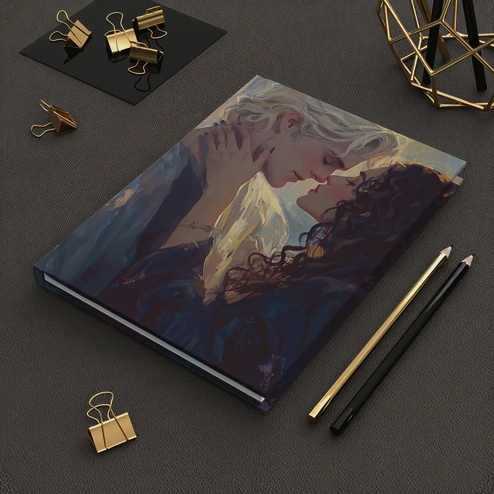 Fantasy Couple Romance Oil Painting Castle Background – Notebooks