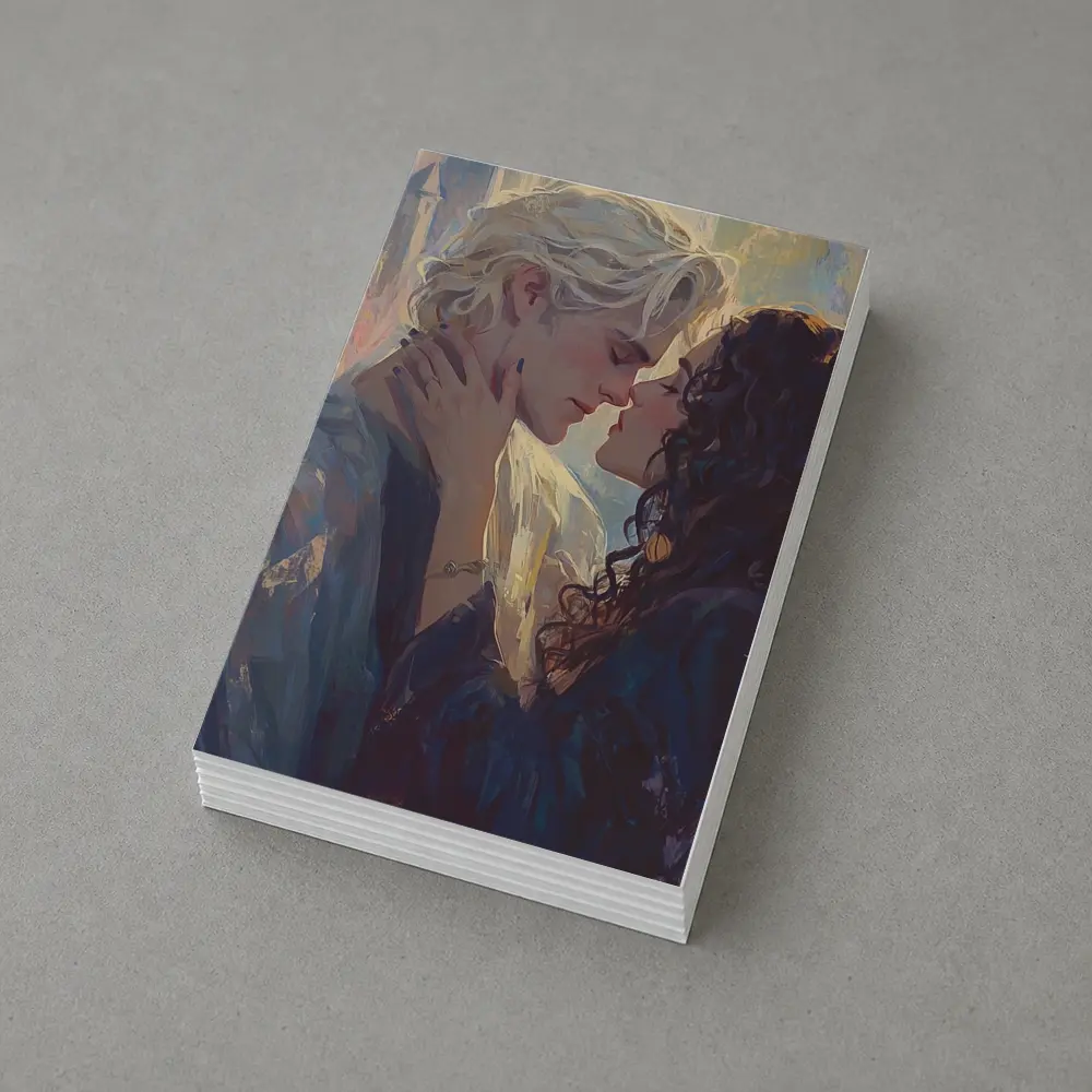 Fantasy Couple Romance Oil Painting Castle Background – Postcards