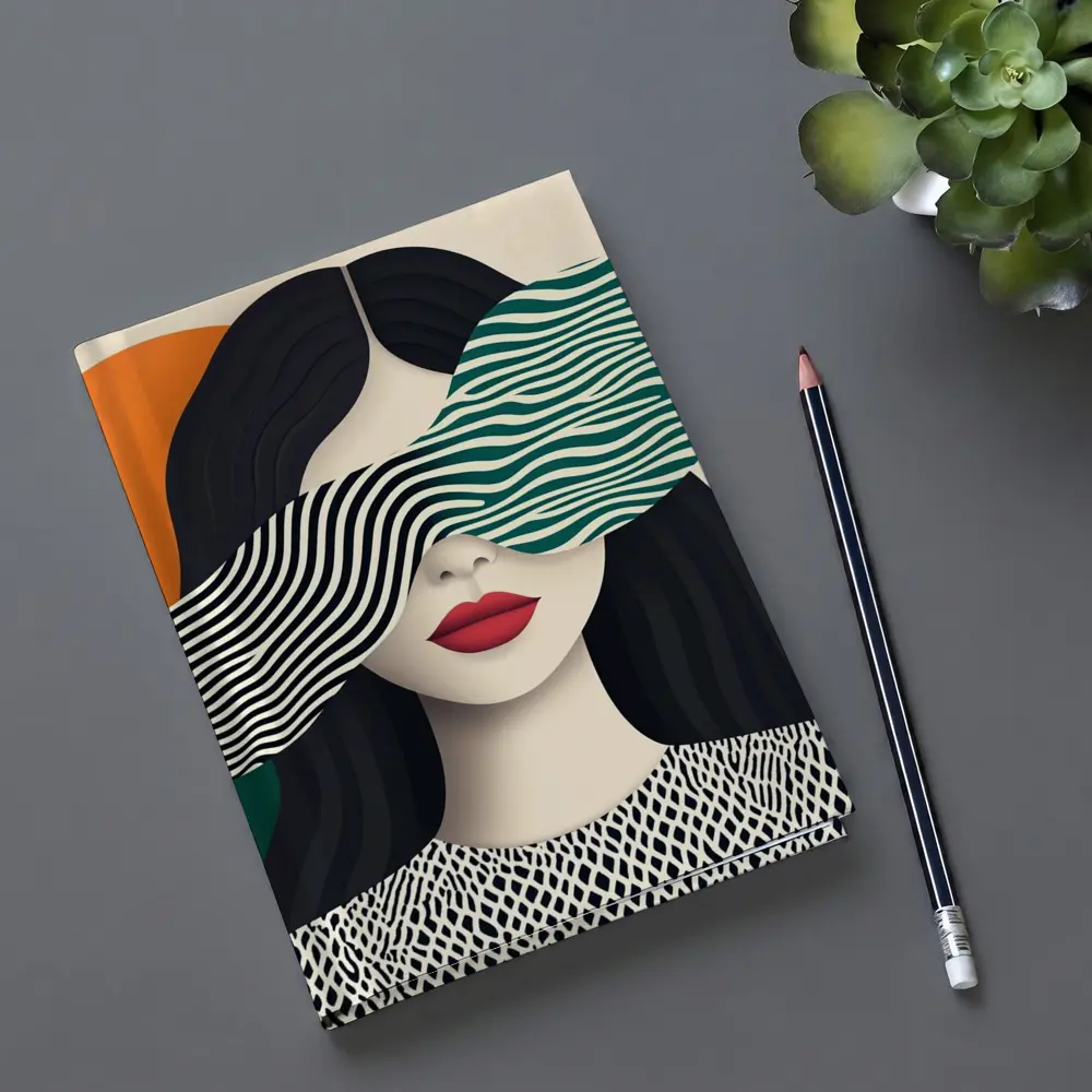 Pop Art Woman Bold Geometric Stripes – Notebooks