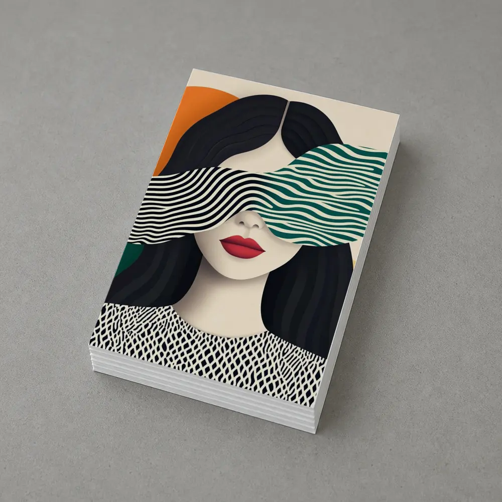 Pop Art Woman Bold Geometric Stripes – Postcards