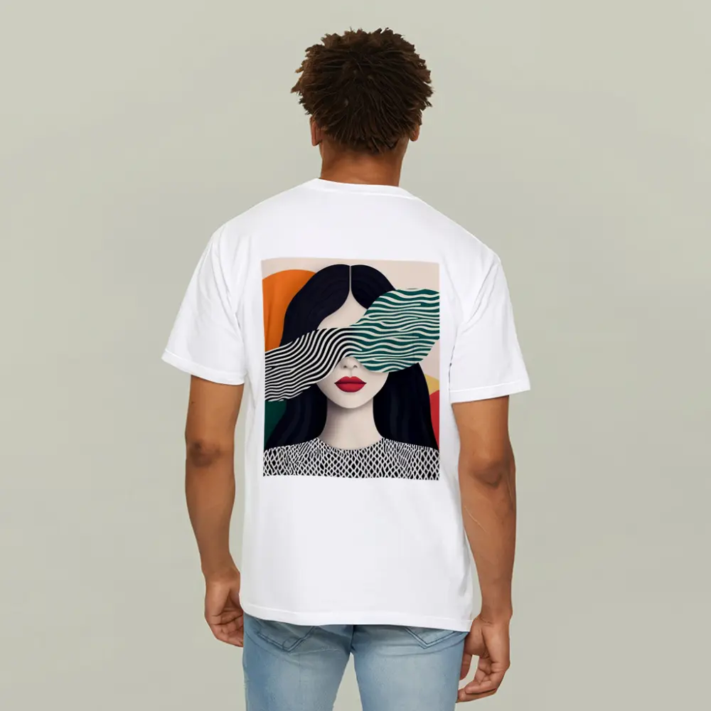 Pop Art Woman Bold Geometric Stripes – T-Shirts