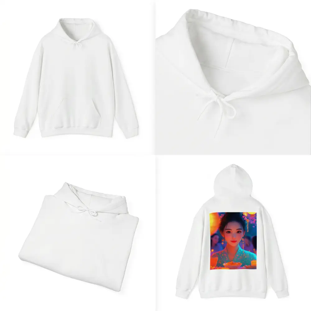 Chinese Girl Lantern Festival Digital Art – Hoodies