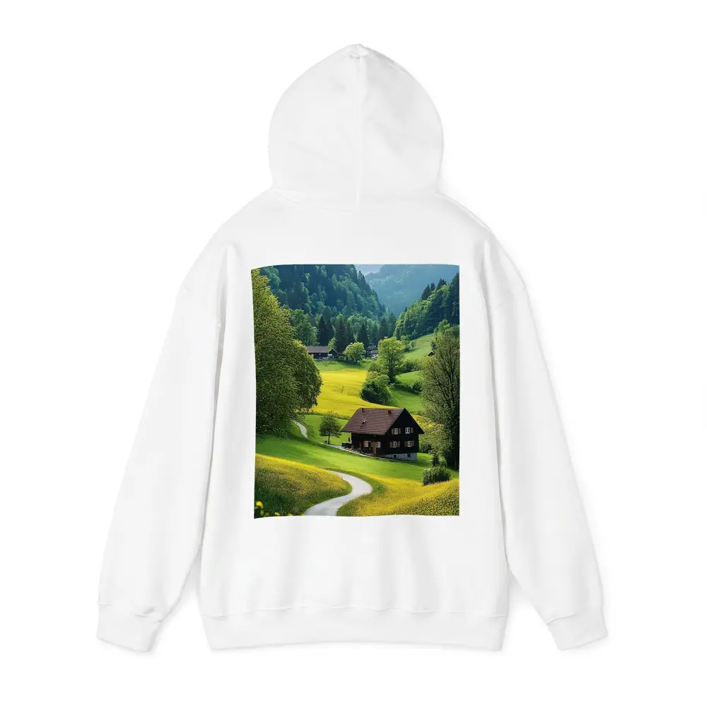 Alpine Valley Cottage Winding Road Mountains – Hoodies