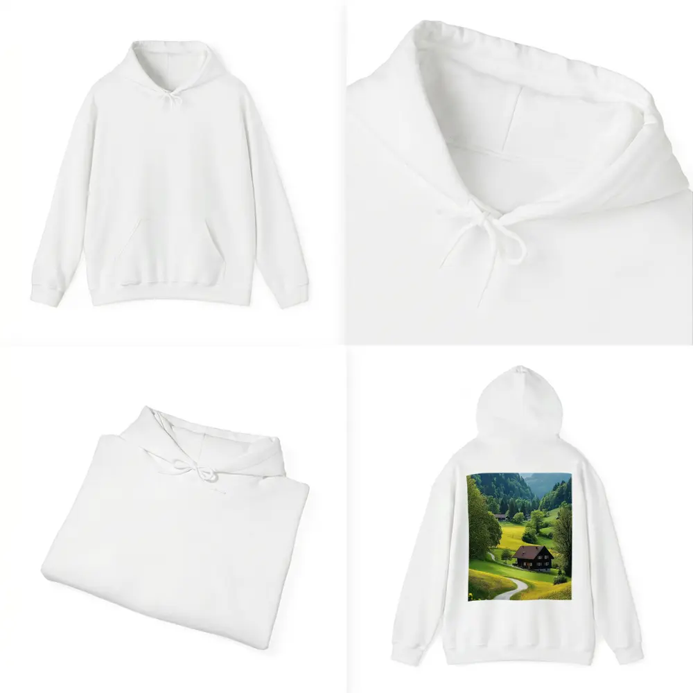 Alpine Valley Cottage Winding Road Mountains – Hoodies