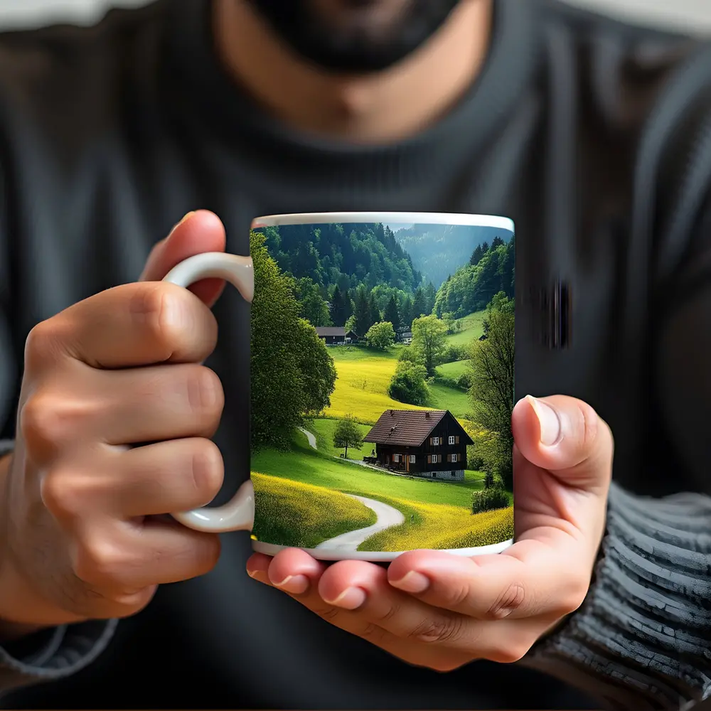 Alpine Valley Cottage Winding Road Mountains – Mugs