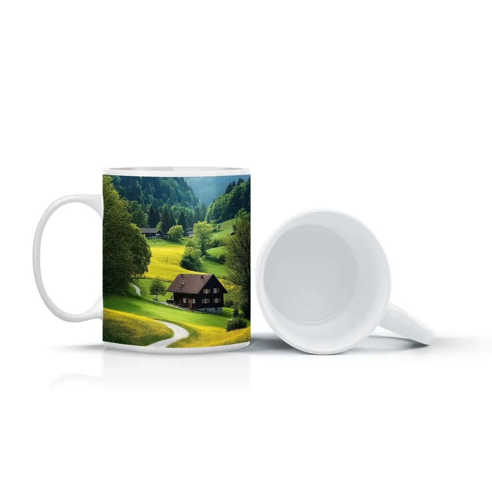 Alpine Valley Cottage Winding Road Mountains – Mugs
