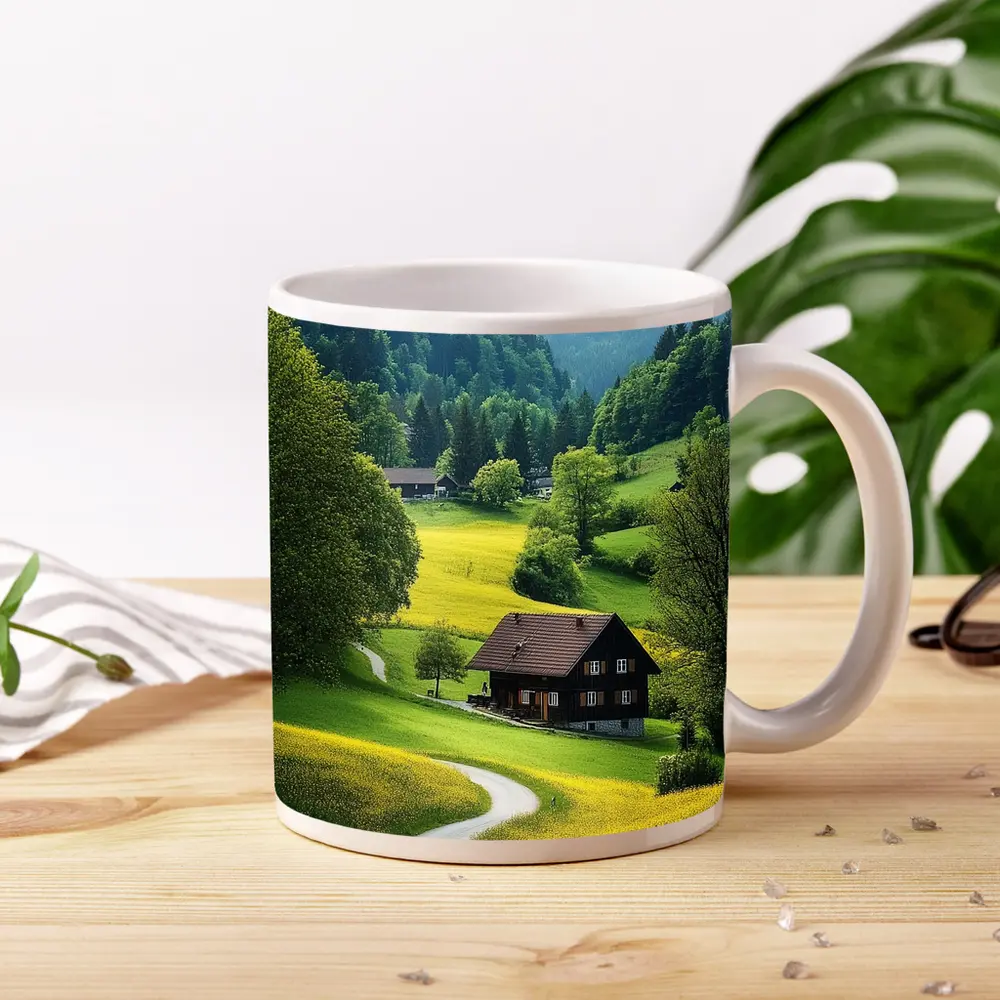 Alpine Valley Cottage Winding Road Mountains – Mugs