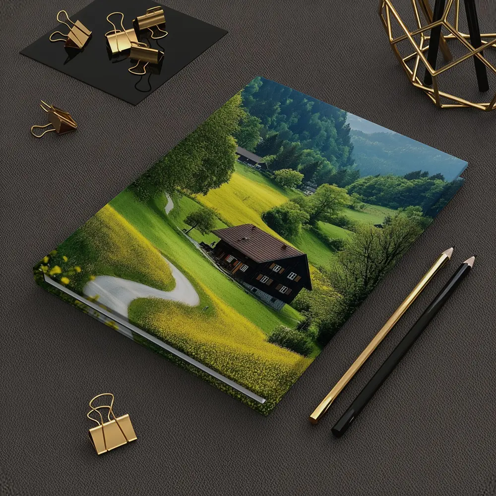 Alpine Valley Cottage Winding Road Mountains – Notebooks