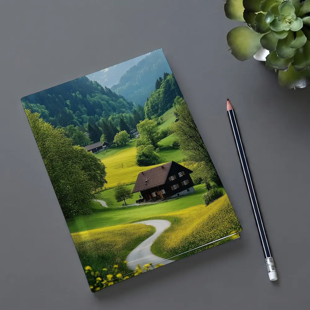 Alpine Valley Cottage Winding Road Mountains – Notebooks