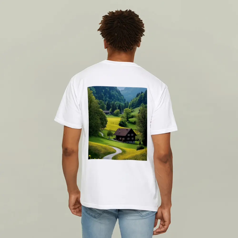 Alpine Valley Cottage Winding Road Mountains – T-Shirts