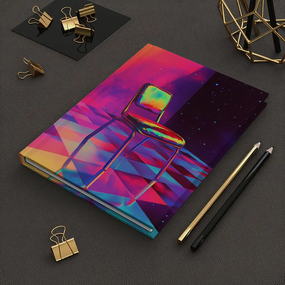 Retro Chair Psychedelic Space Starry Background – Notebooks