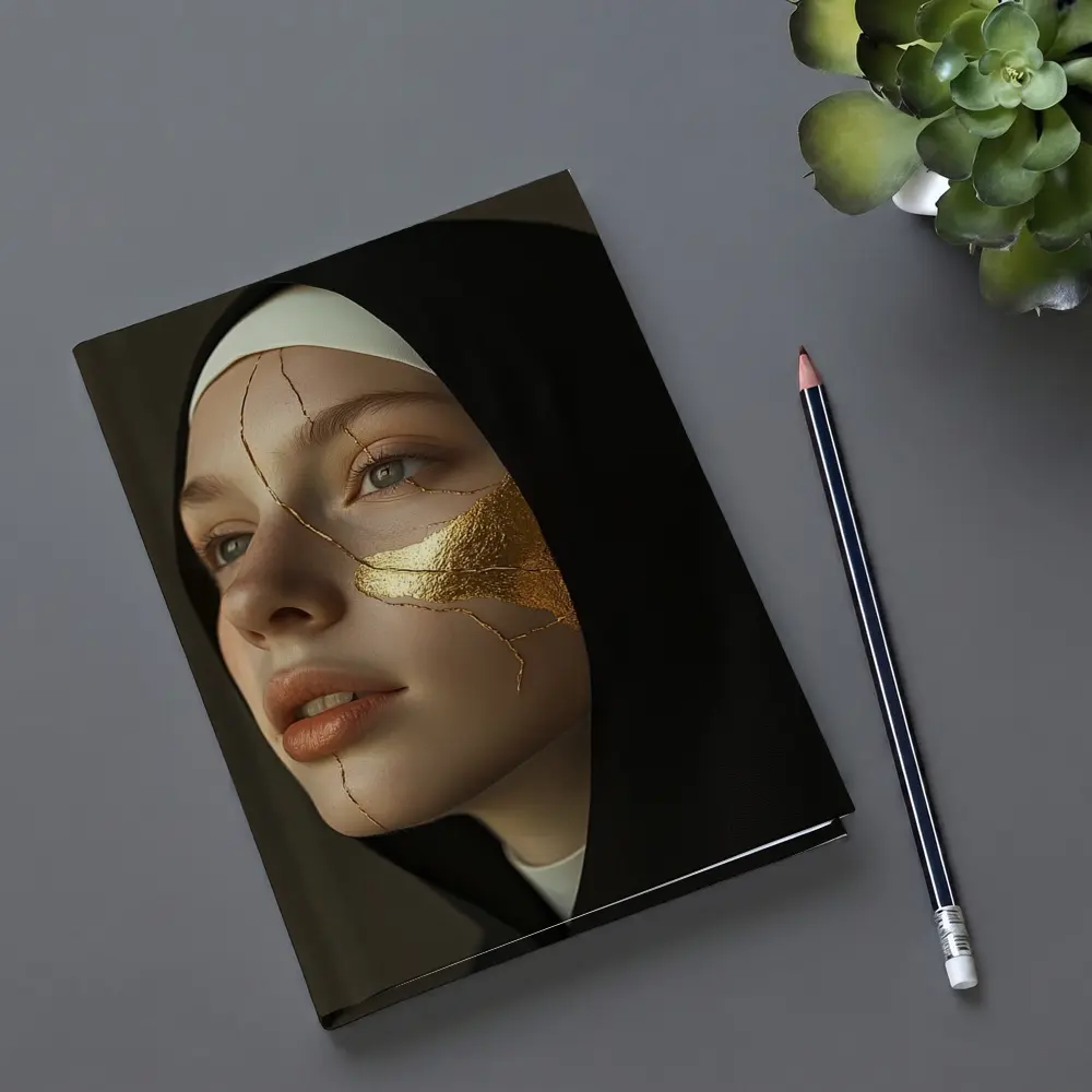 Nun Portrait with Gold Kintsugi Face – Notebooks