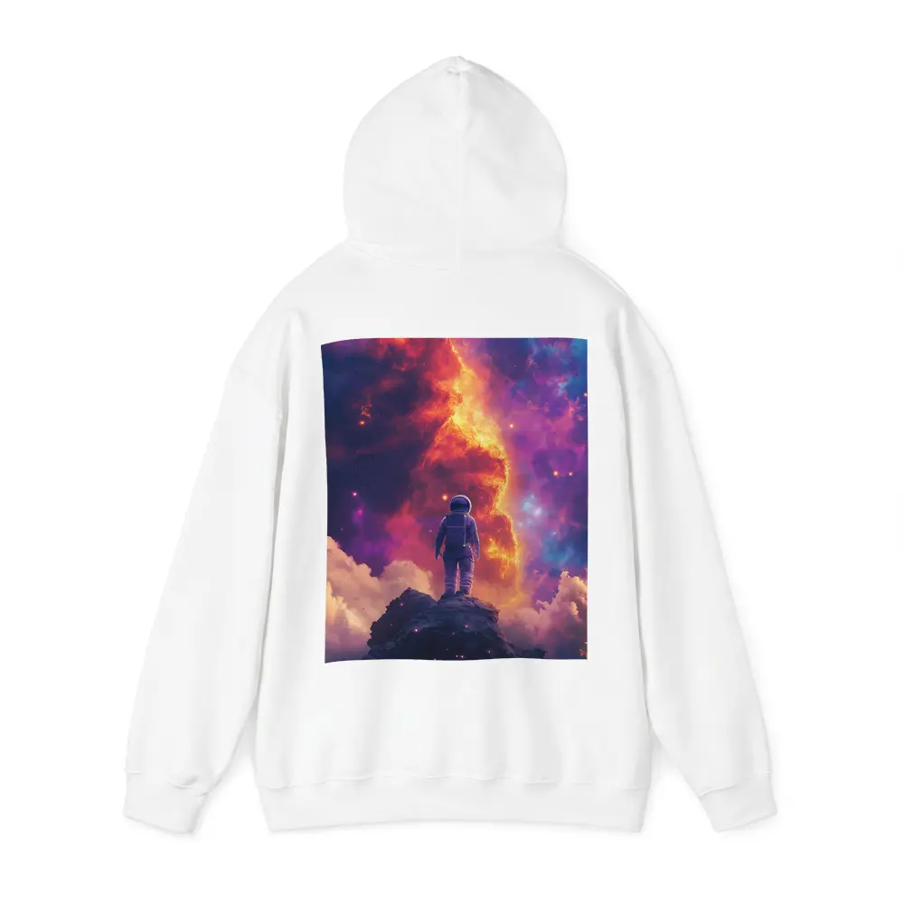 Astronaut Standing On Rock Cosmic Nebula – Hoodies
