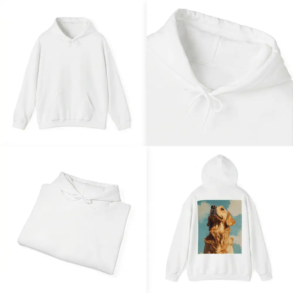 Golden Retriever Dog Blue Sky Painting – Hoodies