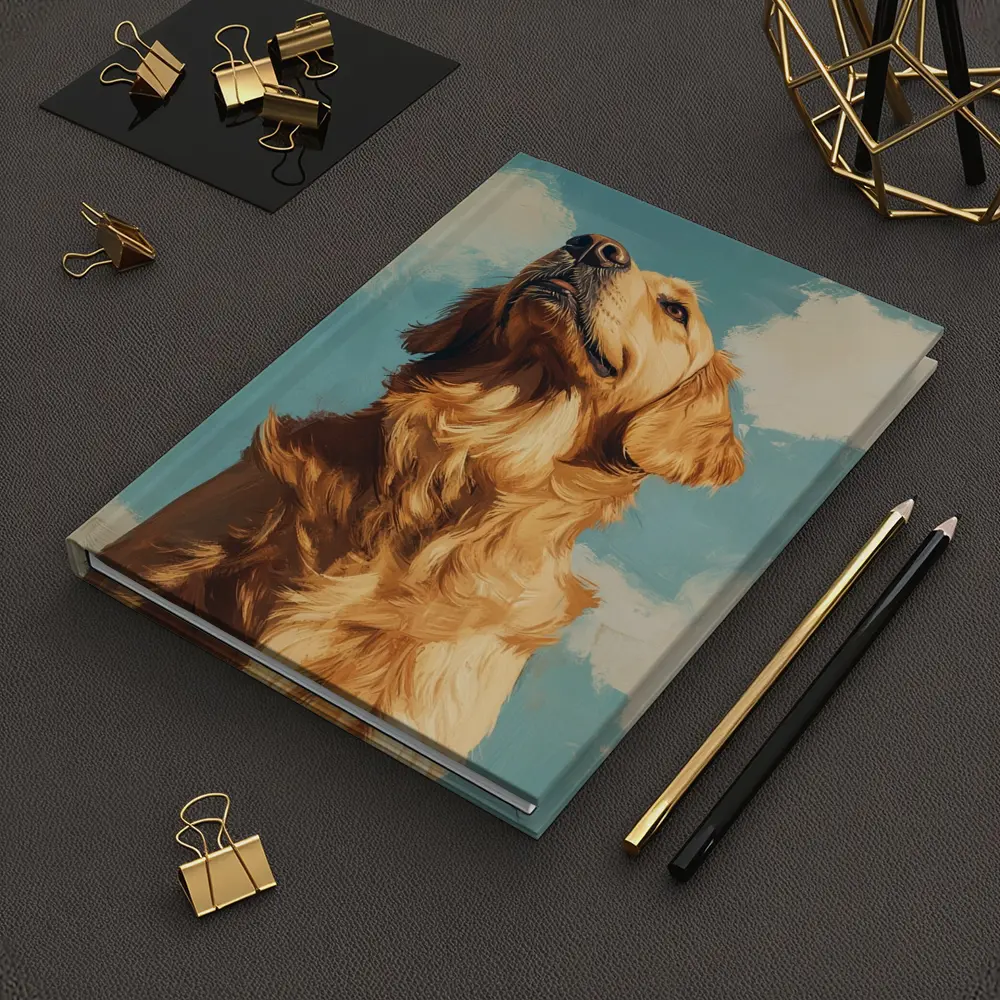 Golden Retriever Dog Blue Sky Painting – Notebooks