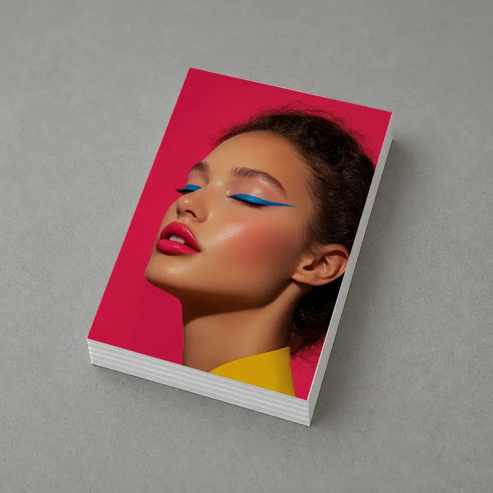 Bold Pop Art Makeup Woman Pink Background – Postcards