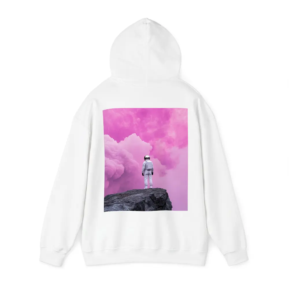Astronaut Standing On Rock Pink Sky – Hoodies