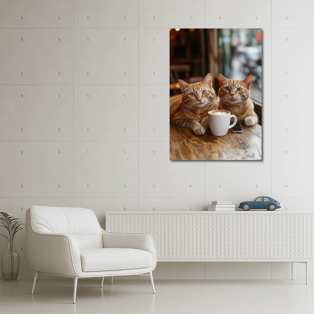 Two Ginger Cats Cafe Table Coffee – Wall Art