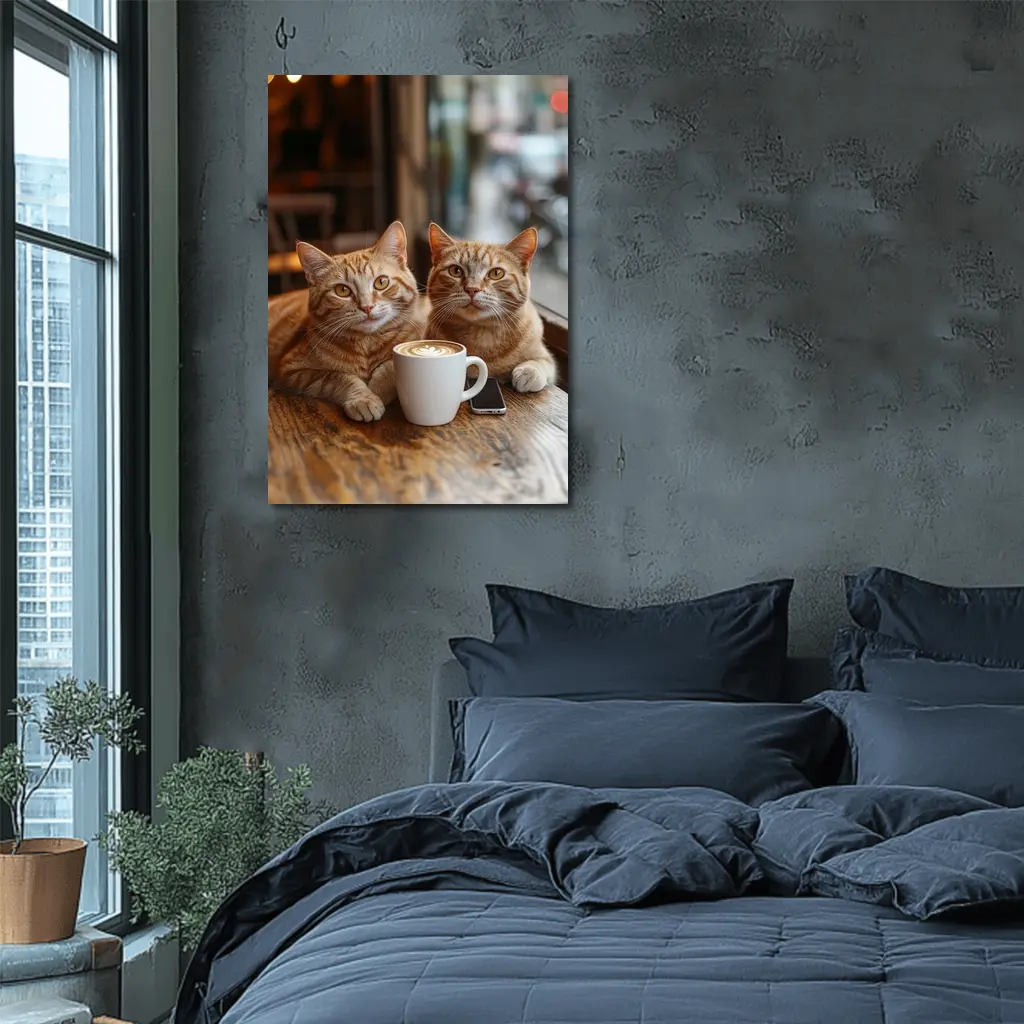 Two Ginger Cats Cafe Table Coffee – Wall Art