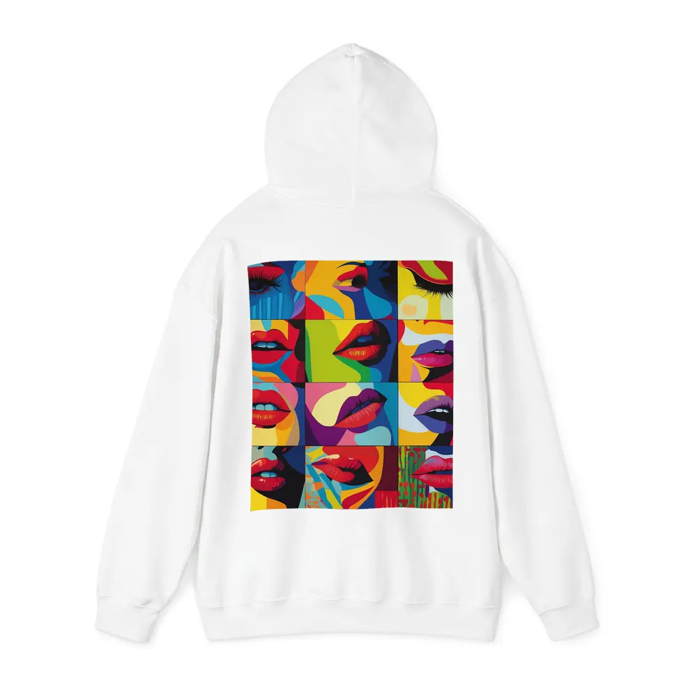 Pop Art Women Lips Bold Colorful Grid – Hoodies