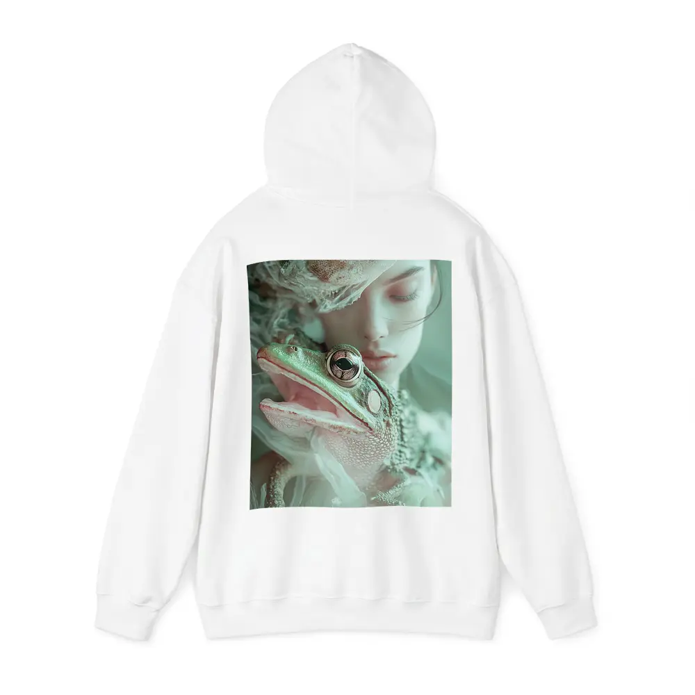 Girl Holding Green Frog Soft Fantasy – Hoodies
