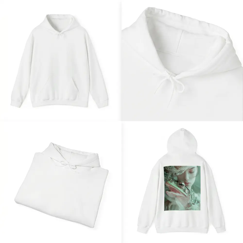 Girl Holding Green Frog Soft Fantasy – Hoodies