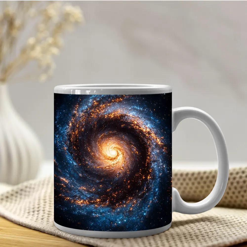 Spiral Galaxy Deep Space Blue Orange – Mugs