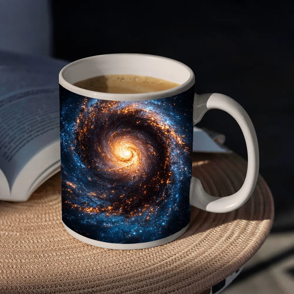 Spiral Galaxy Deep Space Blue Orange – Mugs