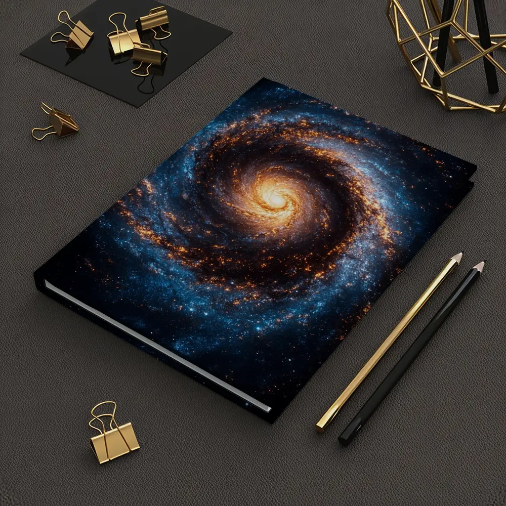 Spiral Galaxy Deep Space Blue Orange – Notebooks