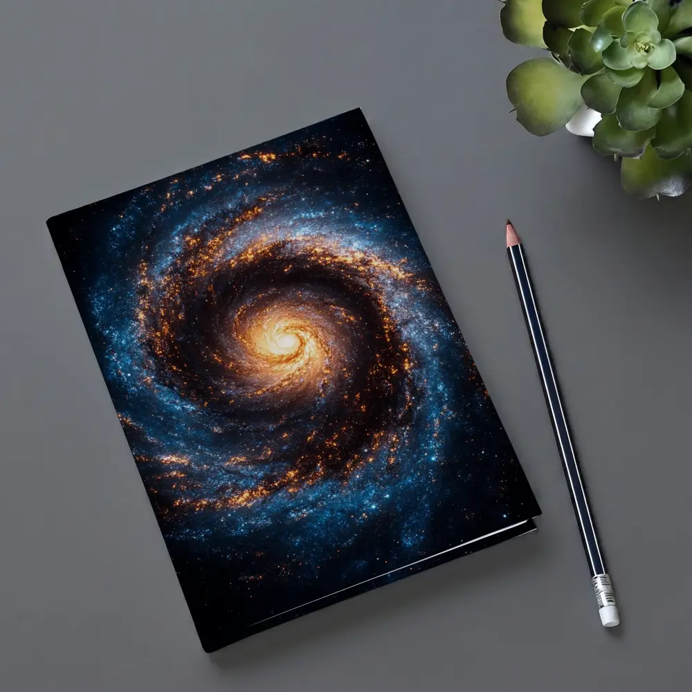 Spiral Galaxy Deep Space Blue Orange – Notebooks