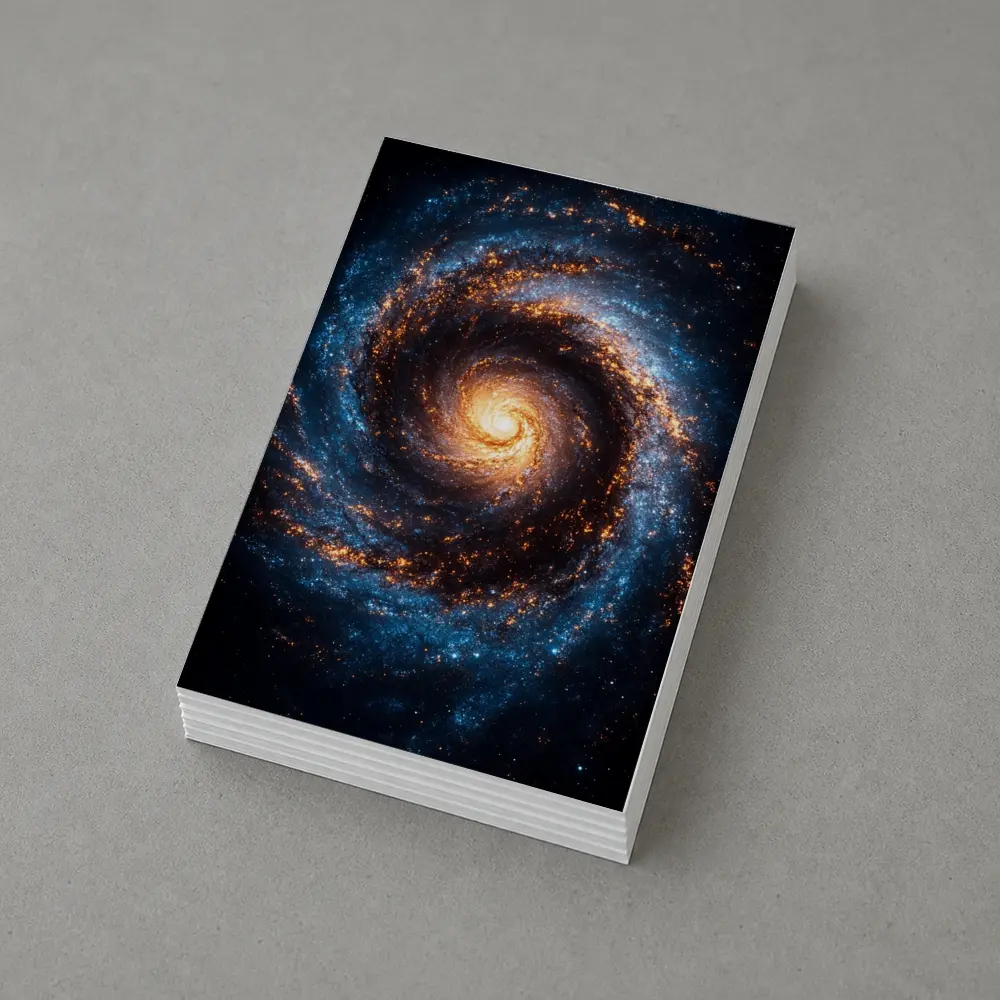 Spiral Galaxy Deep Space Blue Orange – Postcards