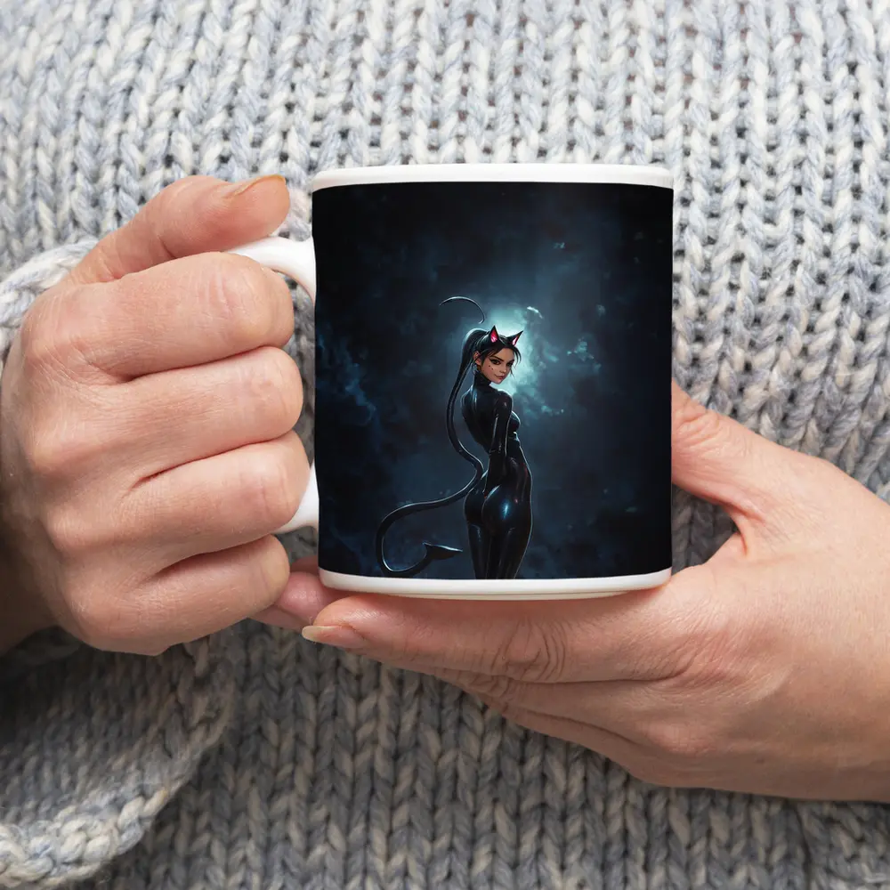 Catwoman Dark Night Sky Anime Art – Mugs