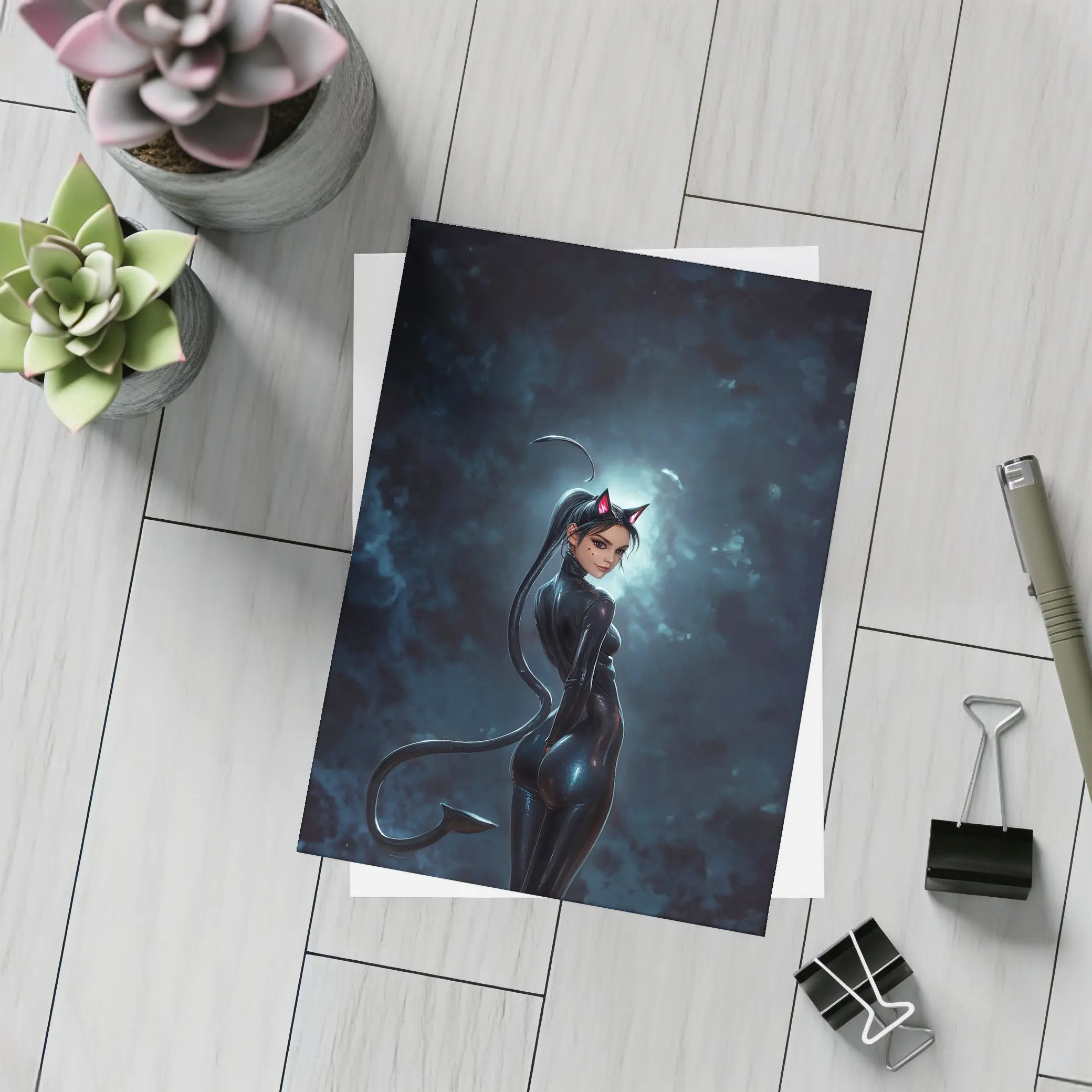 Catwoman Dark Night Sky Anime Art – Postcards
