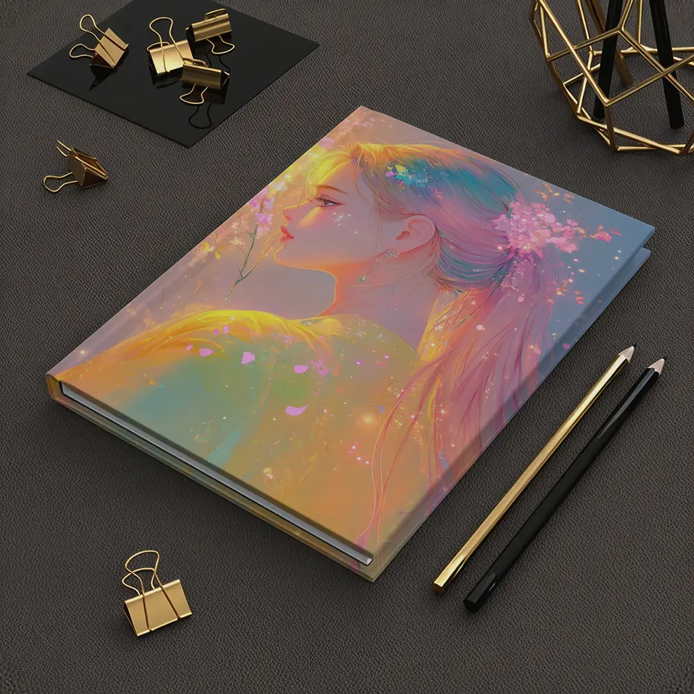 Pastel Anime Girl Cherry Blossoms Fantasy Art – Notebooks
