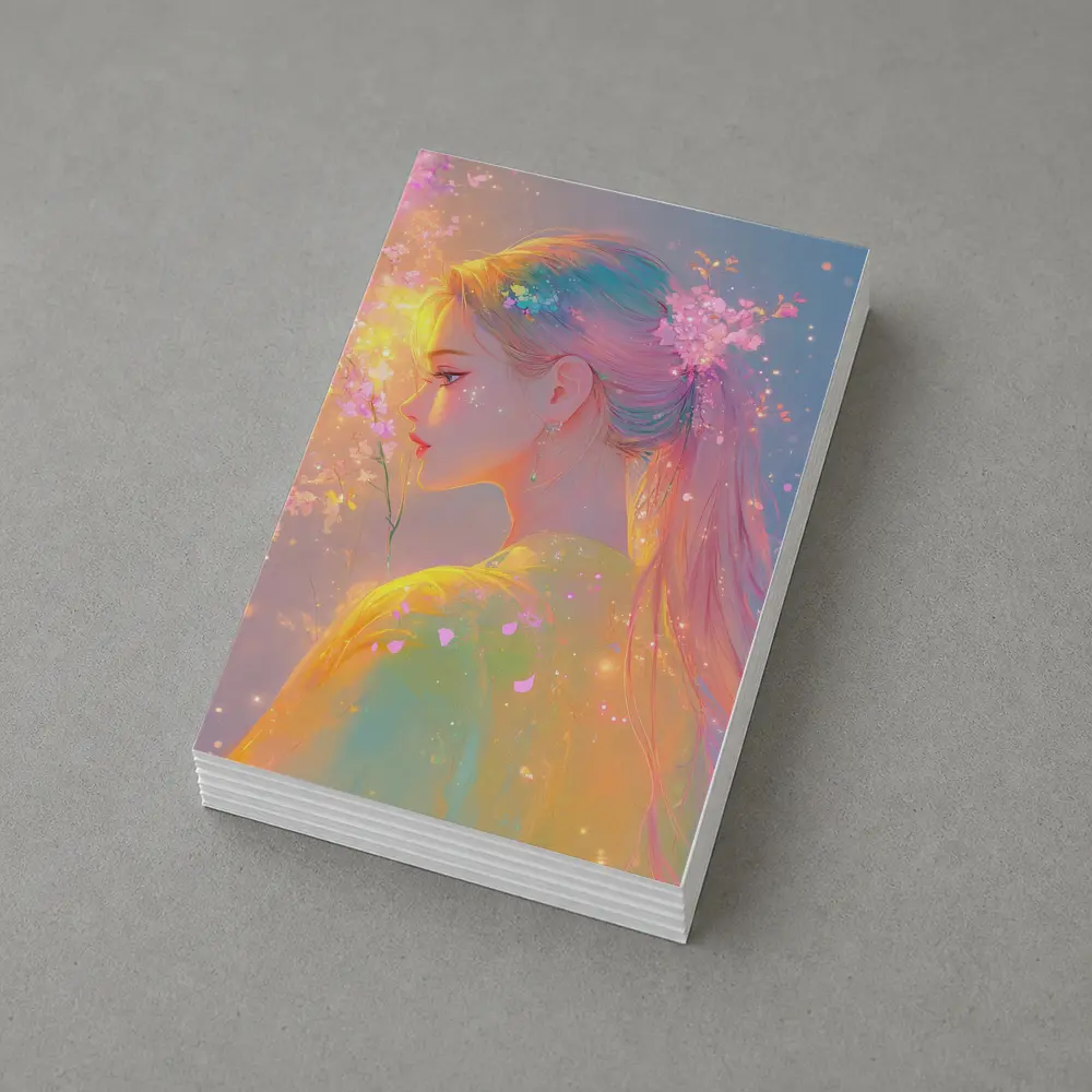 Pastel Anime Girl Cherry Blossoms Fantasy Art – Postcards