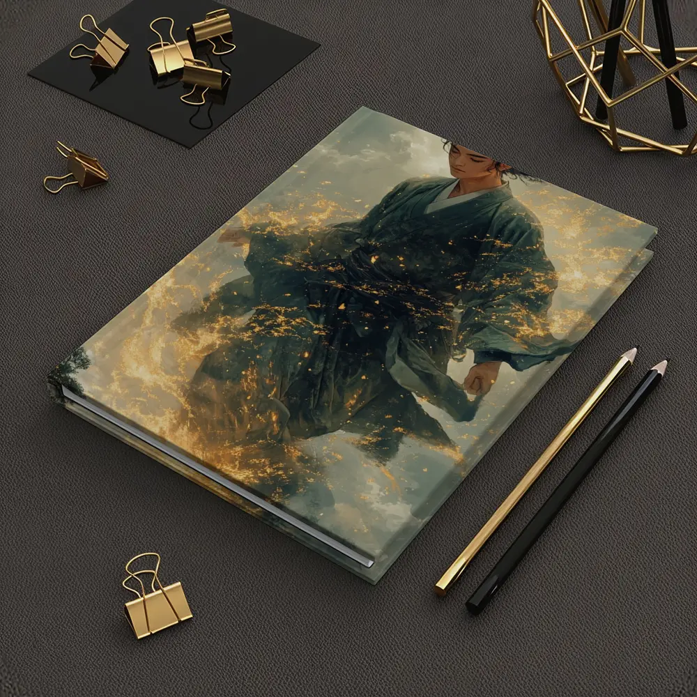 Samurai Warrior Rising in Golden Flames – Notebooks