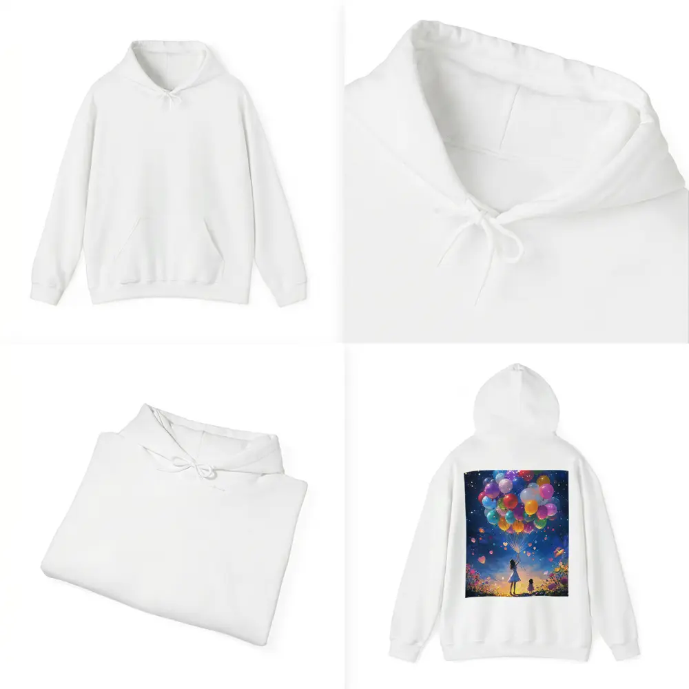 Girl With Colorful Balloons Starry Night Fantasy – Hoodies