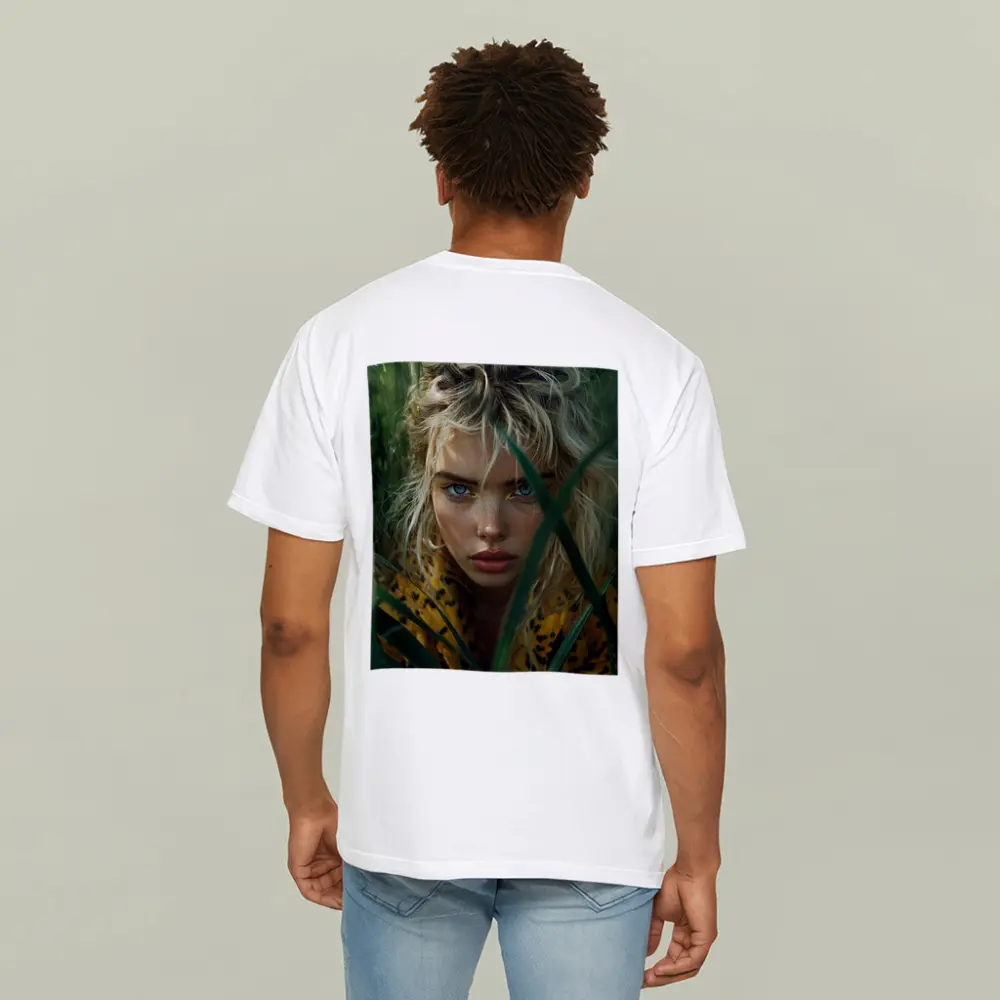 Blonde Woman Blue Eyes Green Grass – T-Shirts