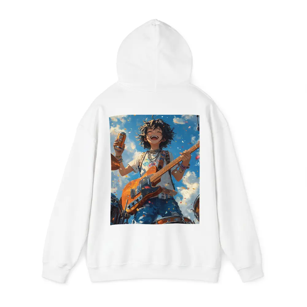 Anime Rock Girl Guitar Blue Sky – Hoodies