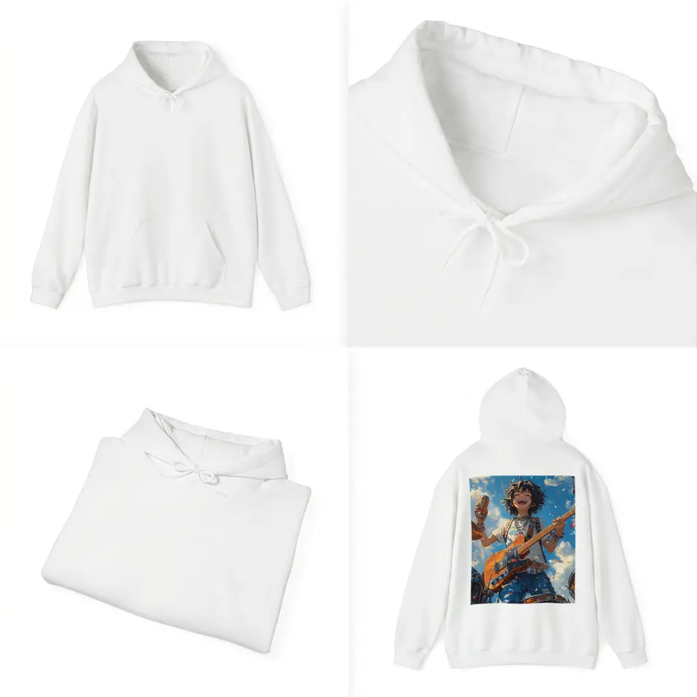 Anime Rock Girl Guitar Blue Sky – Hoodies