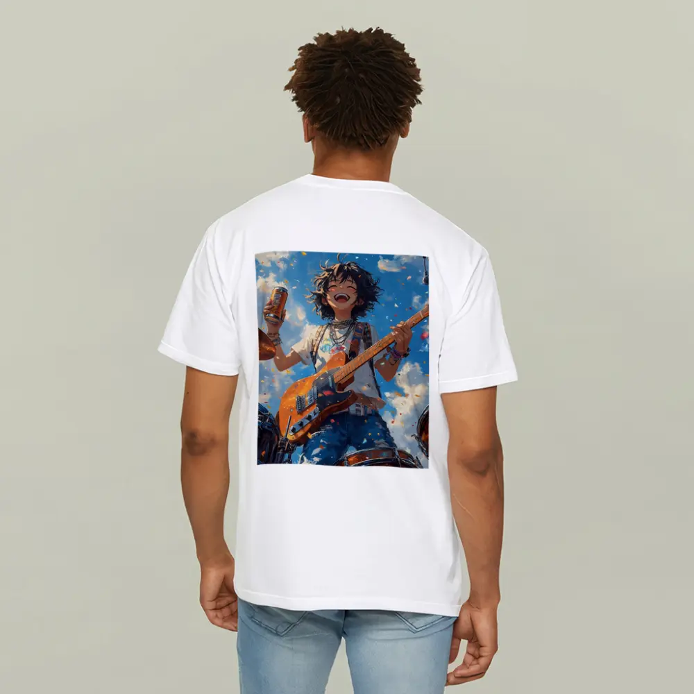 Anime Rock Girl Guitar Blue Sky – T-Shirts