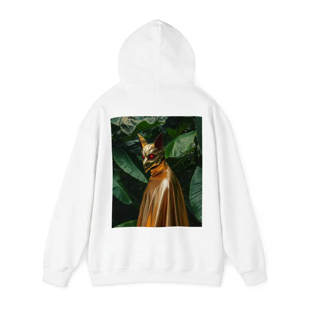 Golden Masked Figure Tropical Jungle Background – Hoodies