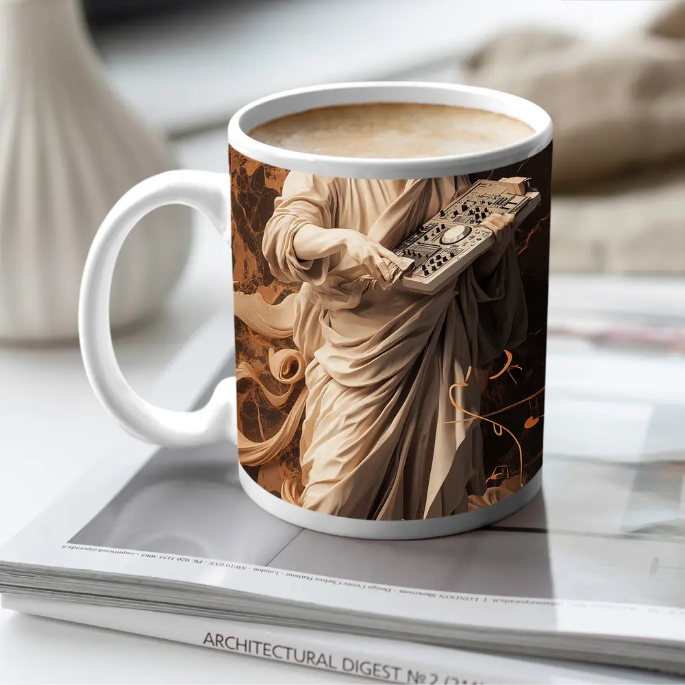 Greek Marble Statue DJ Mixing Decks – Mugs