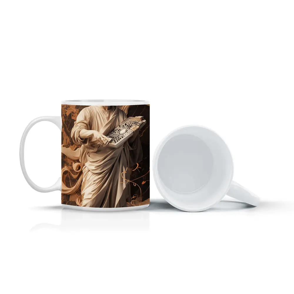 Greek Marble Statue DJ Mixing Decks – Mugs