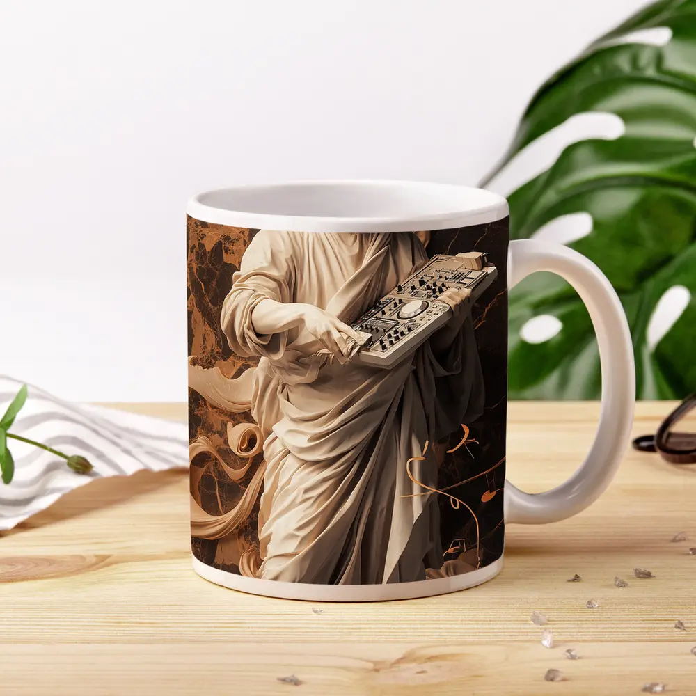 Greek Marble Statue DJ Mixing Decks – Mugs
