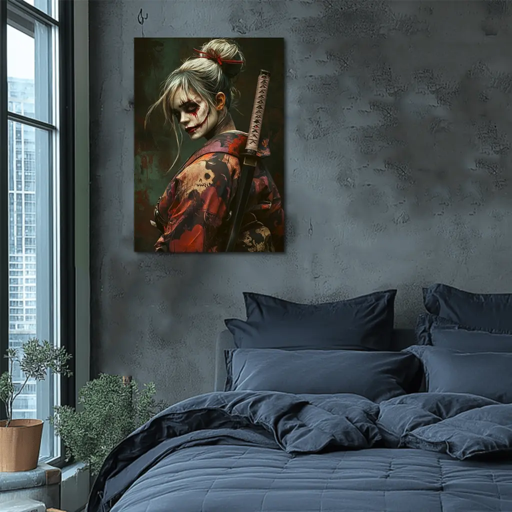Samurai Woman Warrior Katana Dark Fantasy Art – Wall Art