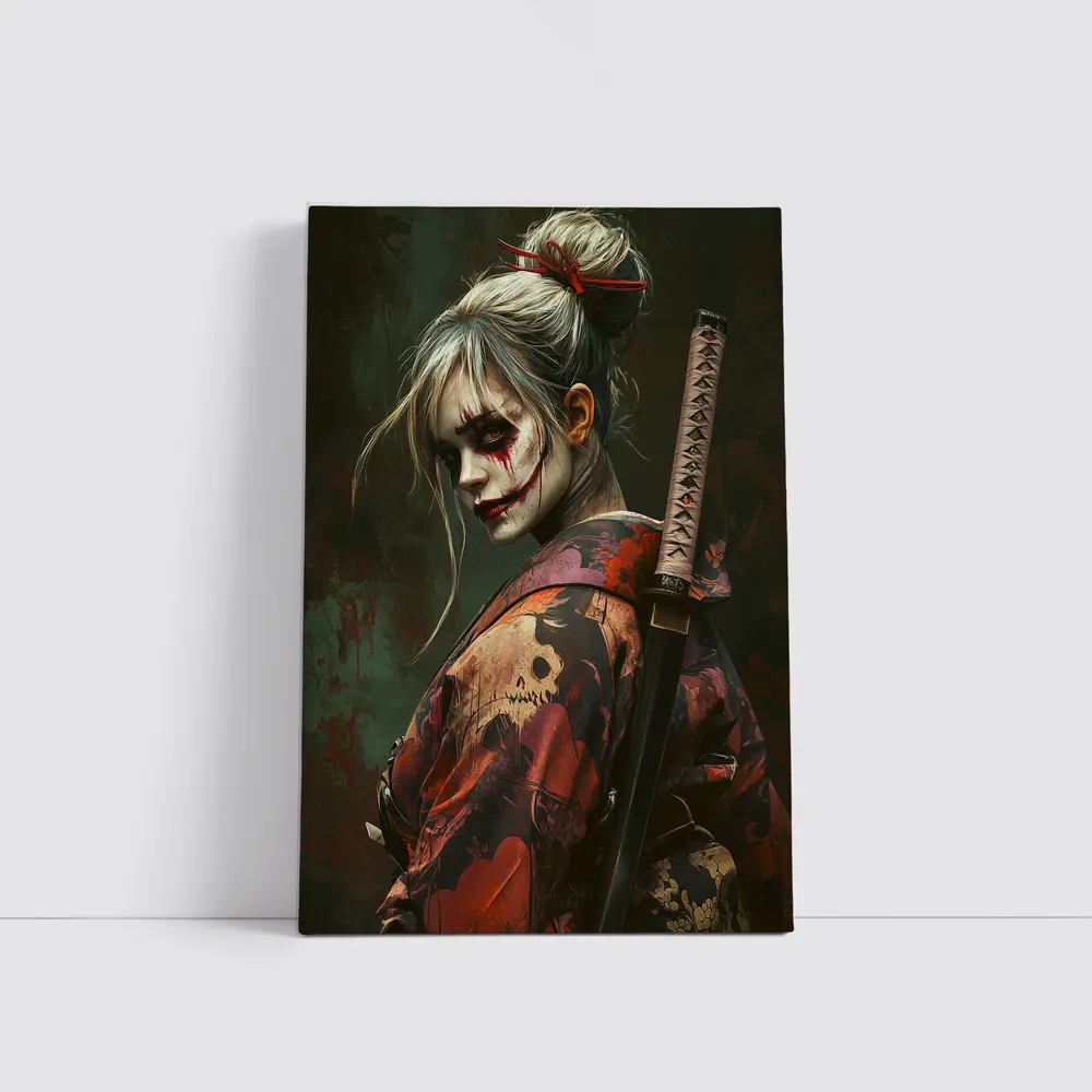 Samurai Woman Warrior Katana Dark Fantasy Art – Wall Art